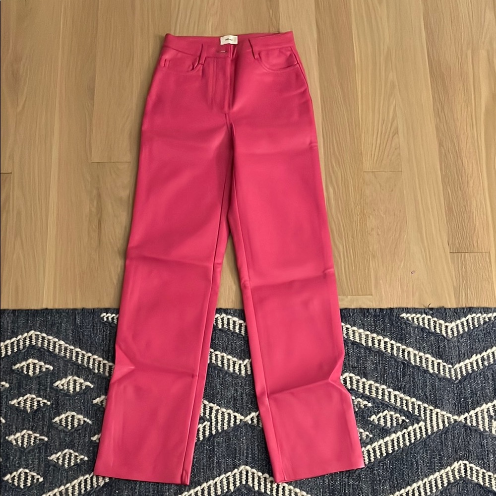 Wilfred Hot Pink Leather Pants